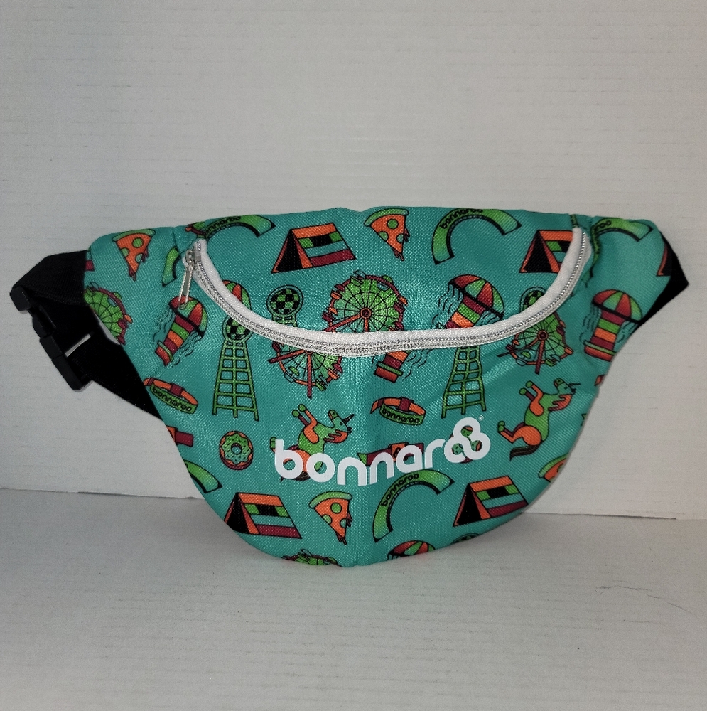 Bonnaroo Music Festival Fanny Pack Bag Teal Adjustable Adult Zippered Hippie